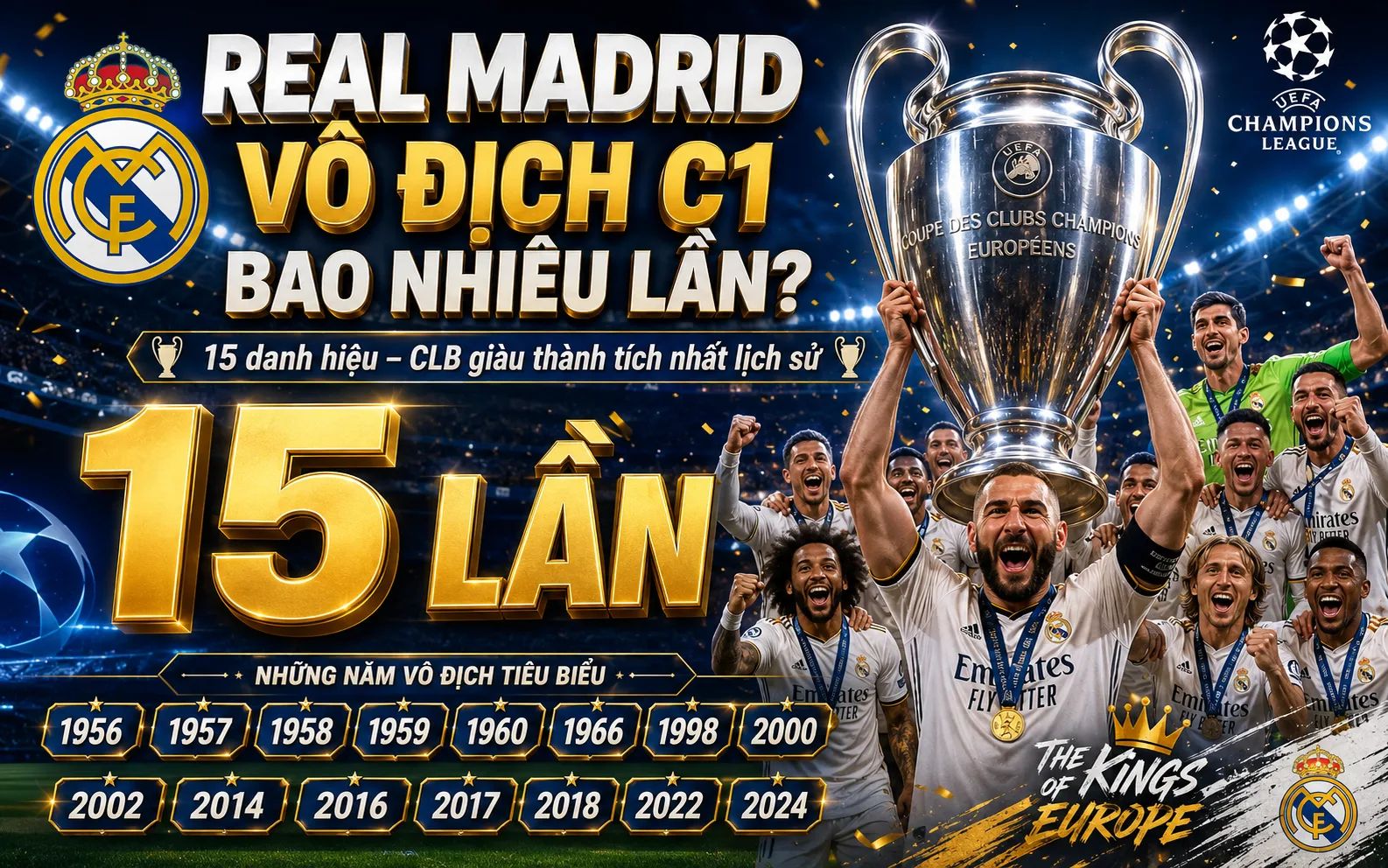 Real Madrid Vô Địch C1 Bao Nhiêu Lần Trong Lịch Sử Bóng Đá